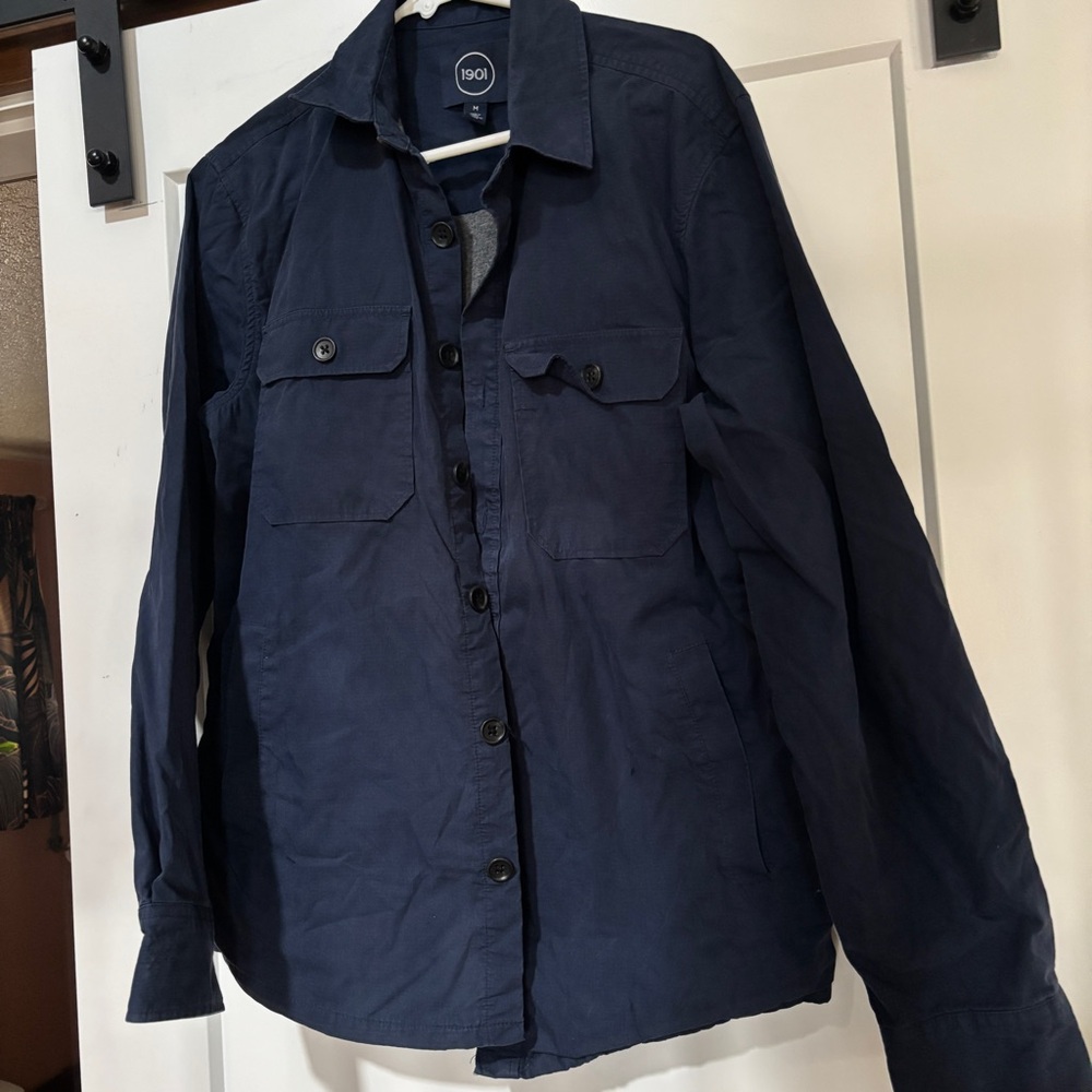 1901 Navy Blue Men's Shacket